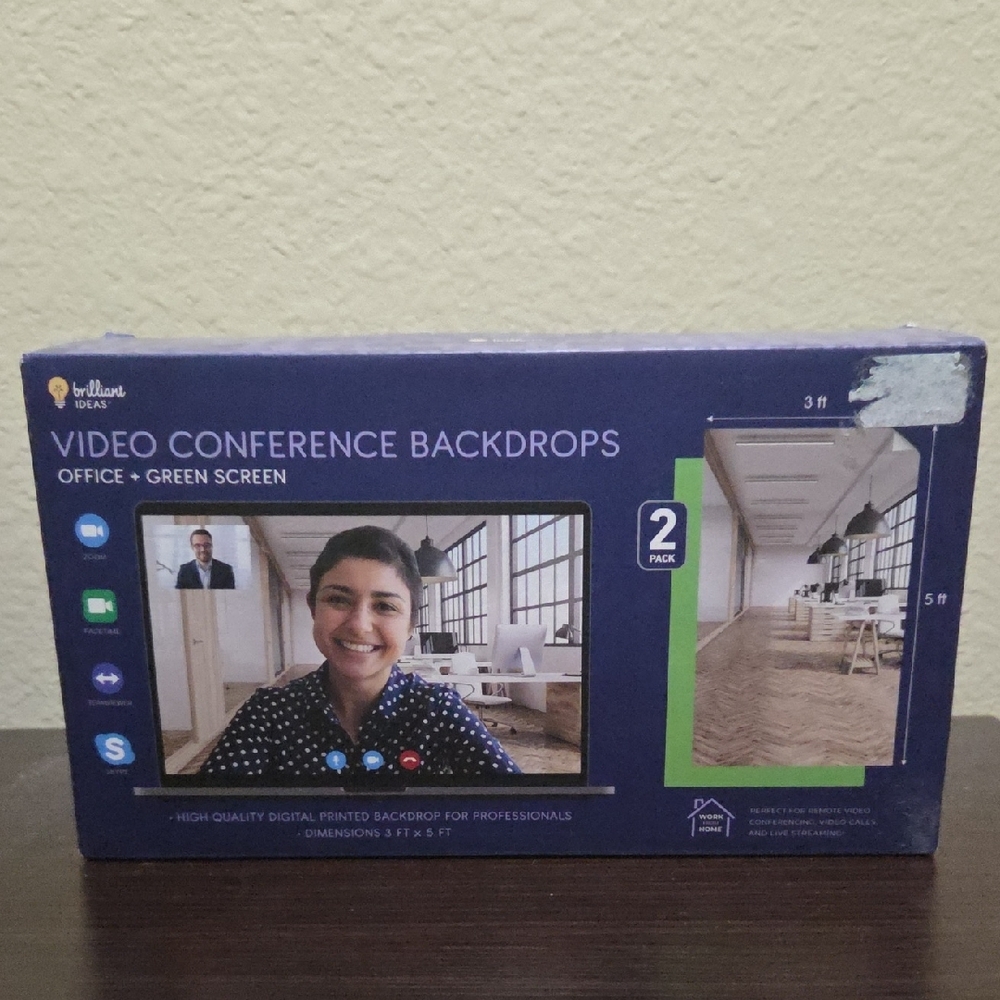 NEW Blue Video Conference Backdrops by Unknown Brand